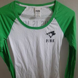 Pink Victoria Secrets XS Lucky BlueJaysTee LongSlv